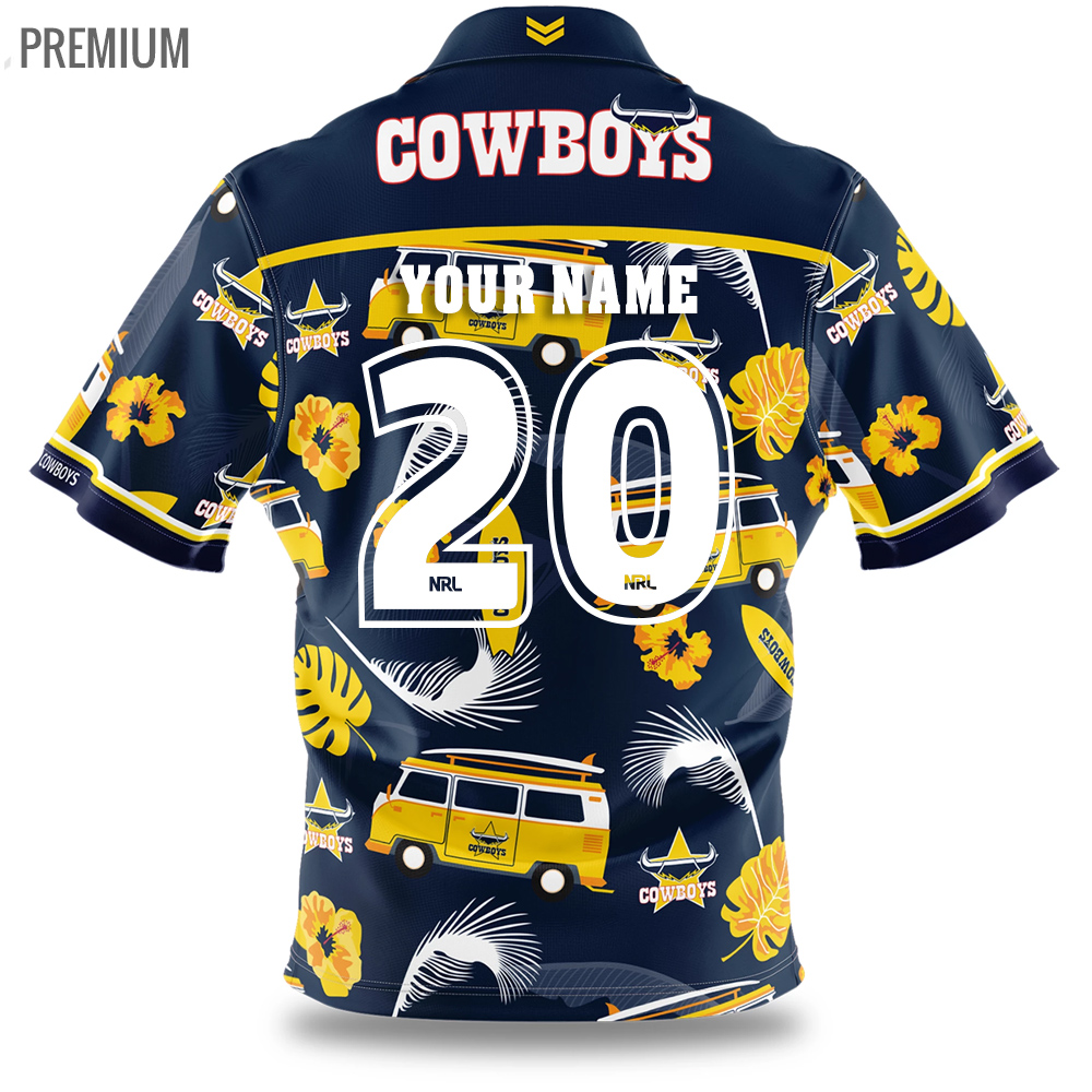 Personalized North Queensland Cowboys Hawaiian Shirt And Shorts Nrl Hawaii  Lightning Gift For Men And Women