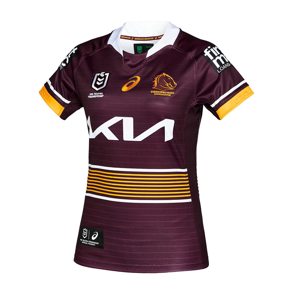 Men's BRISBANE BRONCOS REPLICA AWAY JERSEY, Brilliant White, Mens NRL  Clothing