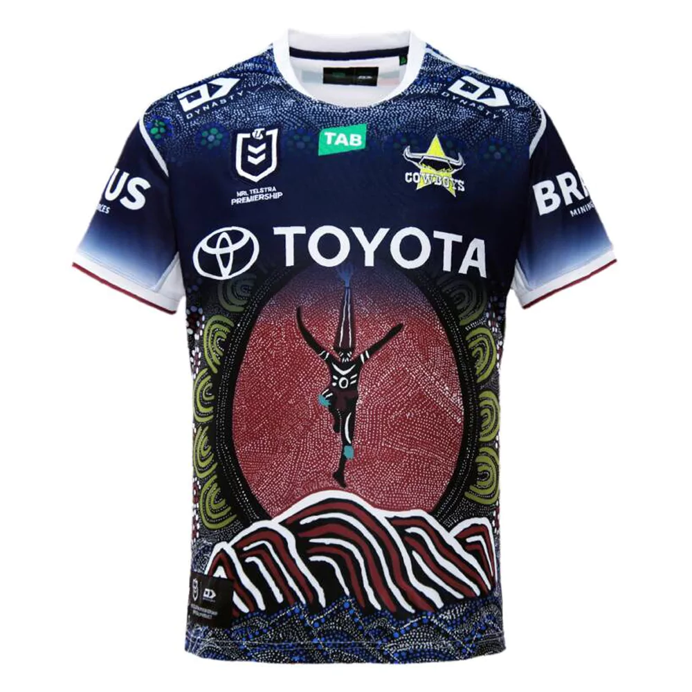 2012 North Queensland Cowboys Rugby League Shirt Aboriginal Design Adults  Large