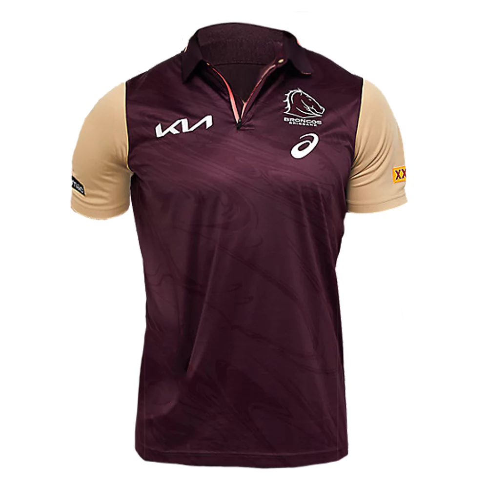 Buy 2024 Brisbane Broncos NRL Training Polo Shirt Mens Queensland